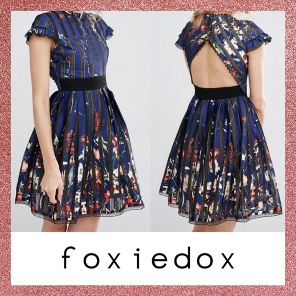 NWOT Foxiedox Anthro Navy Bryonia Minidress Size L